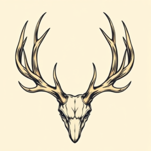 Neo-Traditional Antler Tattoo