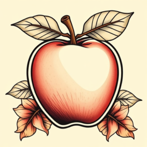 Neo-Traditional Apple Tattoo