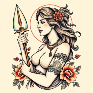 Neo-Traditional Artemis Tattoo