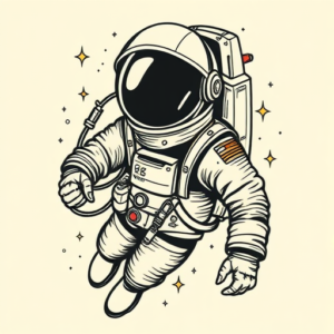 Neo-Traditional Astronaut Tattoo