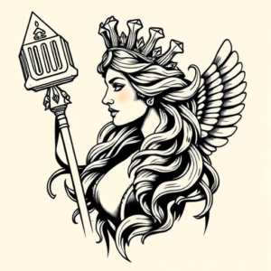 Neo-Traditional Athena Tattoo