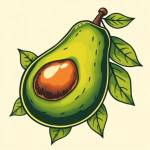 Neo-Traditional Avocado Tattoo