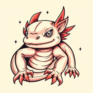 Neo-Traditional Axolotl Tattoo