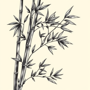 Neo-Traditional Bamboo Tattoo