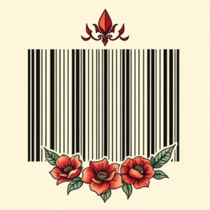 Neo-Traditional Barcode Tattoo