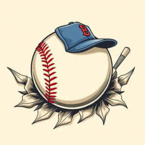 Neo-Traditional Baseball Tattoo