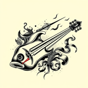 Neo-Traditional Bass Tattoo