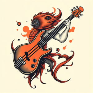 Neo-Traditional Bass Tattoo