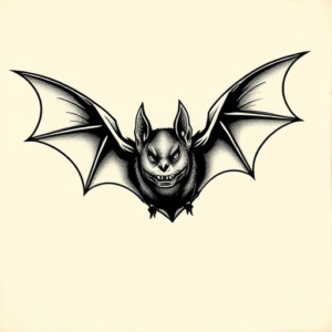 Neo-Traditional Bat Tattoo