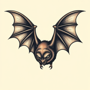 Neo-Traditional Bat Tattoo