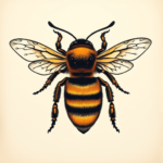 Neo-Traditional Bee Tattoo