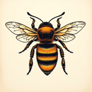 Neo-Traditional Bee Tattoo