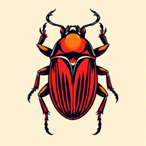 Neo-Traditional Beetle Tattoo