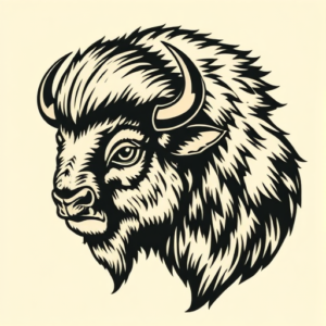 Neo-Traditional Bison Tattoo