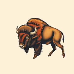 Neo-Traditional Bison Tattoo