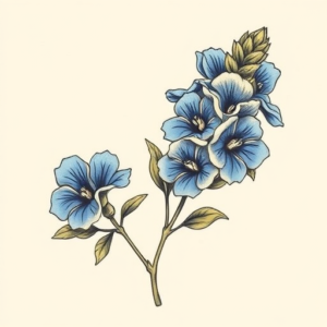 Neo-Traditional Bluebonnet Tattoo