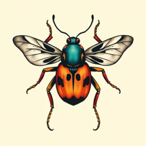 Neo-Traditional Bug Tattoo
