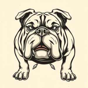 Neo-Traditional Bulldog Tattoo