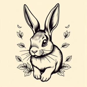 Neo-Traditional Bunny Tattoo