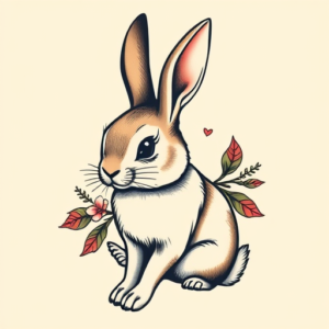 Neo-Traditional Bunny Tattoo