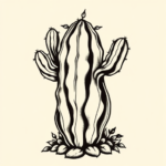 Neo-Traditional Cactus Tattoo