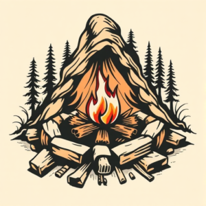 Neo-Traditional Campfire Tattoo