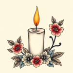 Neo-Traditional Candle Tattoo