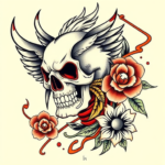 Neo-Traditional Card Tattoo