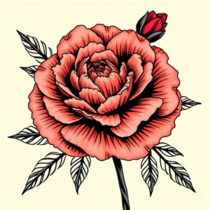 Neo-Traditional Carnation Tattoo