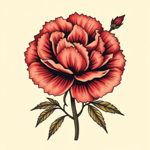 Neo-Traditional Carnation Tattoo