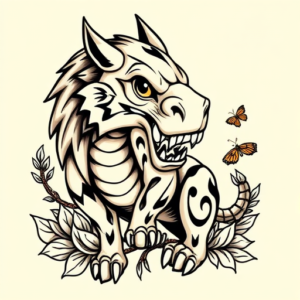 Neo-Traditional Cartoon Tattoo