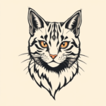 Neo-Traditional Cat Tattoo