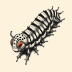 Neo-Traditional Caterpillar Tattoo