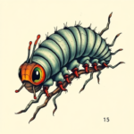 Neo-Traditional Caterpillar Tattoo