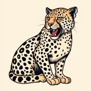 Neo-Traditional Cheetah Tattoo