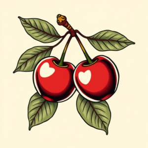 Neo-Traditional Cherry Tattoo