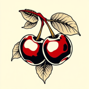 Neo-Traditional Cherry Tattoo