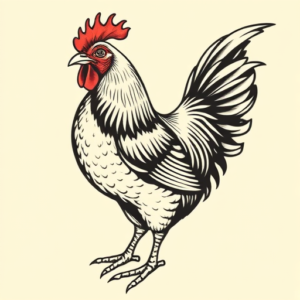 Neo-Traditional Chicken Tattoo