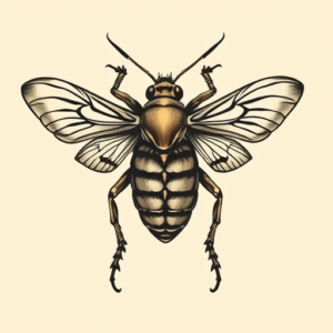 Neo-Traditional Cicada Tattoo