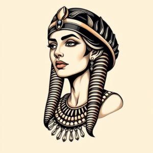 Neo-Traditional Cleopatra Tattoo