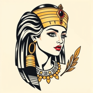 Neo-Traditional Cleopatra Tattoo