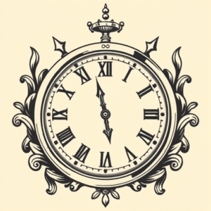 Neo-Traditional Clock Tattoo