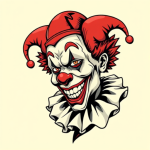 Neo-Traditional Clown Tattoo