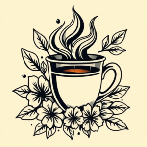 Neo-Traditional Coffee Tattoo