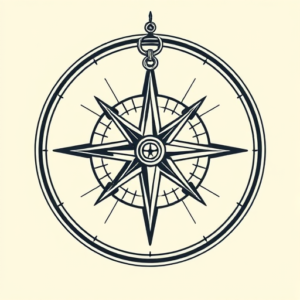Neo-Traditional Compass Tattoo