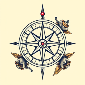 Neo-Traditional Compass Tattoo