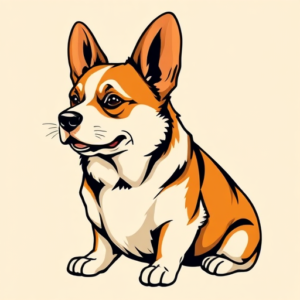 Neo-Traditional Corgi Tattoo