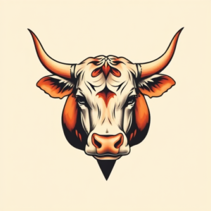 Neo-Traditional Cow Tattoo