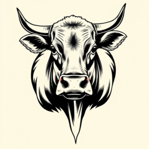 Neo-Traditional Cow Tattoo