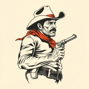 Neo-Traditional Cowboy Tattoo